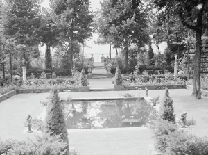Tranquillity Prints: Garden, East Hampton, Long Island, between 1933 and 1942. Creator: Arnold Genthe