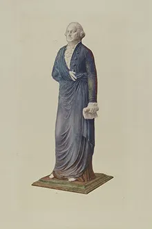 Depicting Prints: Garden Figure - George Washington, c. 1940. Creator: Zabelle Missirian