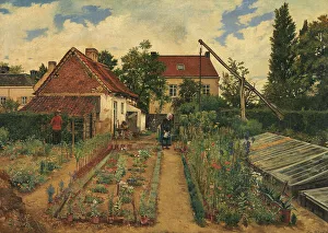 1864 Prints: Garden of a Florist, 1864. Creator: Henri Jean Augustin de Braekeleer