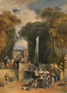 Garden of a French Chateau, 1832, (1938). Artist: Camille Joseph Etienne Roqueplan Garden of a French Chateau, 1832, (1938). Artist: Camille Joseph Etienne Roqueplan