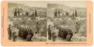 Kilburn Prints: The garden of Gethsemane and the Mount of Olives, Palestine, 1898. Artist: BW Kilburn