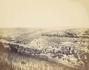 Garden of Gethsemane and View of Jerusalem, 1860s. Creator: John Anthony