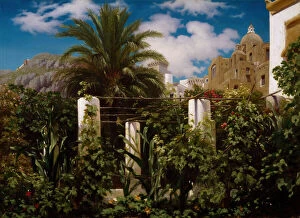 Baron Leighton Collection: Garden of an Inn, Capri, 1859. Creator: Frederic Leighton