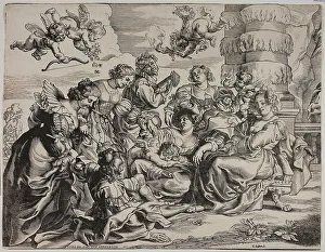 Hopeful Prints: The Garden of Love, Left Half, with Seated Woman, c.1631. Creator: Christoffel Jegher