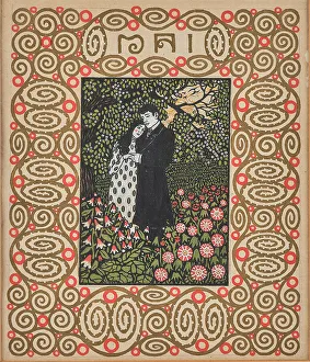In the garden (lovers). Monthly newsletter: May. Creator: Krenek, Carl (1880-1949)
