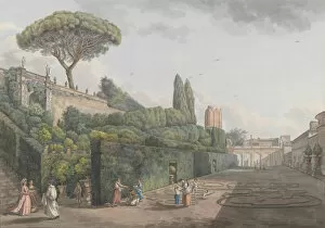 Du Croix Louis Gallery: Garden of Palazzo Colonna, ca. 1780. Creators: Giovanni Volpato, Louis Ducros
