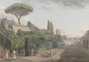 Gardeners Prints: Garden of Palazzo Colonna, ca. 1780. Creators: Giovanni Volpato, Louis Ducros