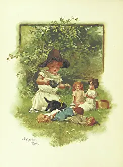 Teapot Prints: A Garden Party, 1889. Creator: Unknown