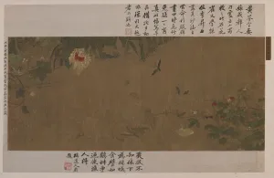 Grasshopper Prints: A garden-piece: flowers, fighting grasshoppers, ants and other insects, Ming dynasty