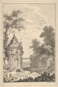 Round Tower Prints: Garden Scene. n. d. Creator: Quentin Pierre Chedel