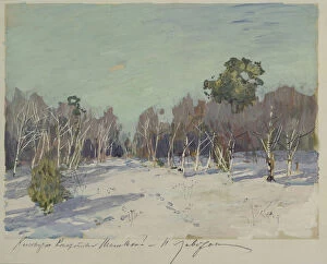 Autumn Landscape Gallery: Garden in snow, 1880s. Artist: Levitan, Isaak Ilyich (1860-1900)
