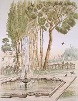 A garden in Turkey, pub. 1883. Creator: A. de Beaumont (19th century) A garden in Turkey, pub. 1883. Creator: A. de Beaumont (19th century)