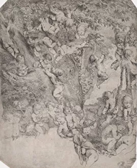 The garden of Venus, proof impression of upper left corner, ca. 1631-37