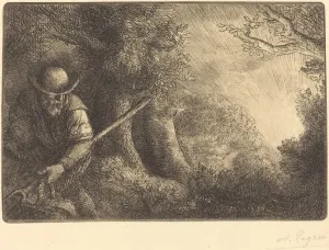 Hoeing Prints: The Gardener (Le jardinier). Creator: Alphonse Legros