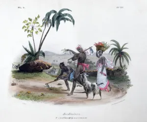 Hoeing Prints: Gardeners, 1828. Artist: Marlet et Cie