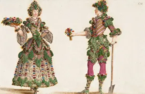 Leopold I Prints: Gardeners. Costume design for Carnival celebrations of the Vienna court, c. 1680