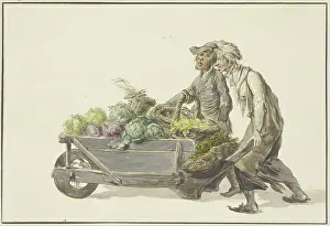 Market Prints: Two gardeners driving vegetables to market, c1834-1836. Creator: C. H. Meyer