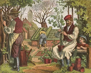 Father's Day Collection: Gardening, 1871. Artist: Oskar Pletsch