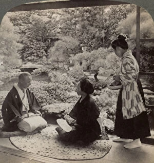 Images Dated 17th July 2008: The gardens of the home of Mr Y Namikawa, leader in the art industries, Kyoto, Japan, 1904