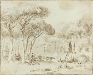 Gardens of an Italian Villa (Villa Medici?), 1773/1774. Creator: Jean-Honore Fragonard