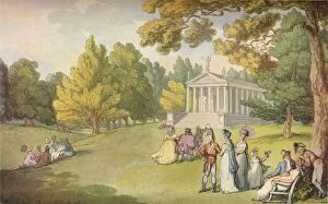 Stately Home Collection: The Gardens at Stowe House, Bucks, c1785. Artist: Thomas Rowlandson