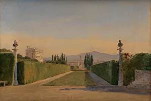 Hansen Constantin Prints: In the Gardens of the Villa Albani, Rome, 1841. Creator: Constantin Hansen