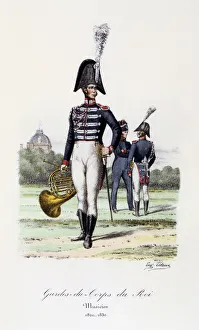 Maison Du Roi Prints: Gardes-du-Corps de Roi, Musicien, 1820-30. Artist: Eugene Titeux
