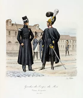 Images Dated 6th December 2005: Gardes-du-Corps de Roi, tenue de quartier, 1820-30 Artist: Eugene Titeux