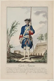 Maison Du Roi Prints: Gardes Francaises (The French Guards), 1756. Creator: De Fehrt, Antoine Jean (1723-1774)