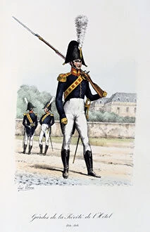 Military Equipment Gallery: Gardes de la Prevote de l Hotel, Trumpeter, 1814-16 Artist: Eugene Titeux