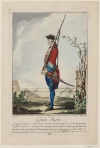 Maison Du Roi Prints: Gardes suisses (The Swiss Guards), 1756. Creator: De Fehrt, Antoine Jean (1723-1774)