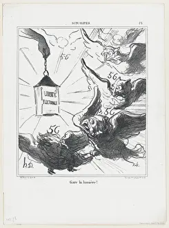 Bright Prints: Gare la lumiere!, 1870. Creator: Honore Daumier