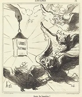 Gare la lumiere!, 1870. Creator: Honore Daumier