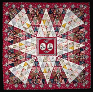 Cotton Prints: Garfield and Arthur Quilt, Pennsylvania, c. 1880. Creators: Annie Ensminger Kready