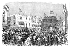 Welcoming Party Prints: Garibaldi in England: arrival of Garibaldi at the townhall