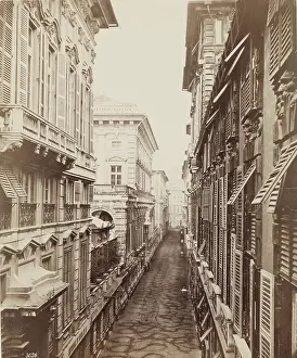 Cobbled Prints: Via Garibaldi, Genoa, mid-late 19th century. Creator: Alfredo Noack