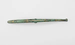 Garment Hook Gallery: Garment hook (daigou) with geometric... Late Eastern Zhou dynasty, ca