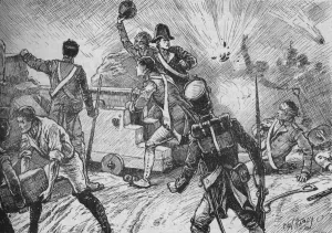 Battles Of The Nineteenth Century Gallery: The Garrison Met The Bombardment Bravely, 1902. Artist: Paul Hardy