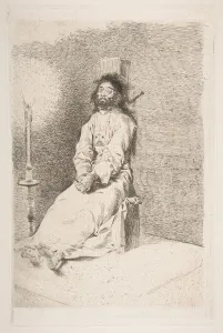 Garrotting Prints: The garroted man (El agarrotado), 1778-80. Creator: Francisco Goya