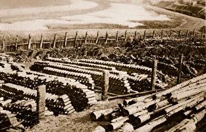 End Of War Prints: Gas shells at Luttre, Belgium, c1914-1919
