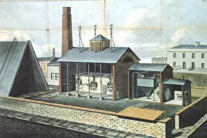 Office Prints: Gas works for lighting town or large district, 1819. Artist: Friedrich Accum