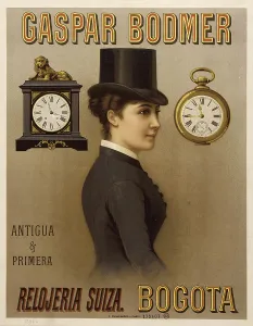 Reform Style Prints: Gaspar Bodmer. Relojeria suiza. Bogota, 1890. Creator: Anonymous