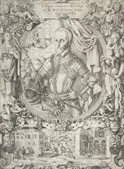 Trumpet Gallery: Gaspard de Coligny, Admiral of France, 1550-91. Creator: Jost Ammon