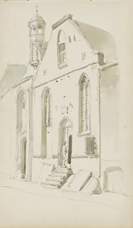Springer Cornelis Prints: Gasthuiskerk on the Lange Delft in Middelburg, c. 1856-c. 1861. Creator: Cornelis Springer