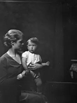 Group Portraits Prints: Gaston, William, Mrs. and baby, portrait photograph, 1930 May 2. Creator: Arnold Genthe