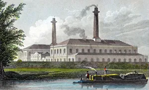 Gasworks on Regents Canal, London, 1828