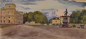 Gatchina Prints: Gatchina Palace, 1924. Artist: Lanceray (Lansere), Nikolai Evgenyevich (1879-1942)