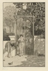 At the Gate (Am Thor), 1887. Creator: Max Klinger
