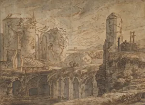 Drawbridge Prints: The Gate of Bruges at Sluis, 1661. Creator: Hendrick van Minderhout