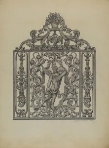 Austin L Prints: Gate for Cemetary Plot, 1937. Creator: Austin L. Davison